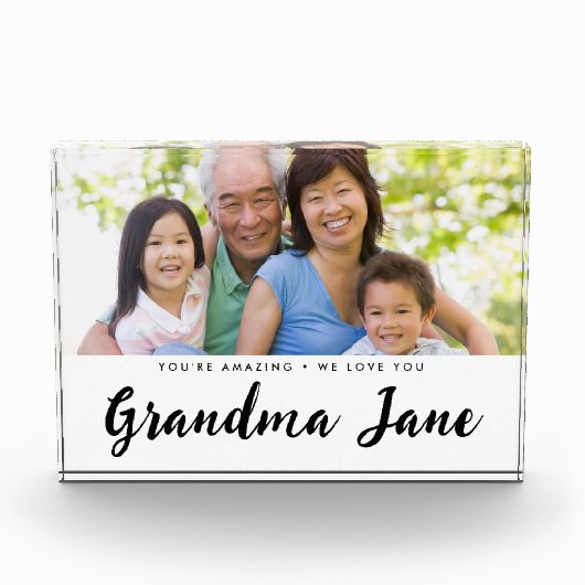 フォトメッセーパーソナライズされたジおばあちゃんの名前 フォトブロック (正面)