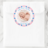 フォトメッセーパーソナライズされたジPink Blue Mother's Day ラウンドシール (バッグ)