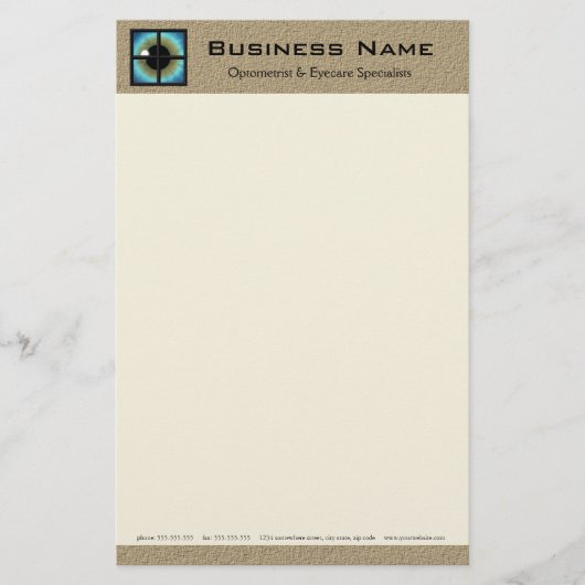 フォトメトリックおよびアイケアのスペシャリストの文房具紙 便箋 (正面)