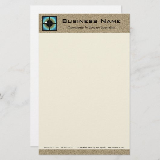 フォトメトリックおよびアイケアのスペシャリストの文房具紙 便箋 (正面/裏面)