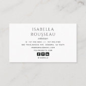 フォトメモダンークアップアーティストのスキンケア 名刺 (裏面)