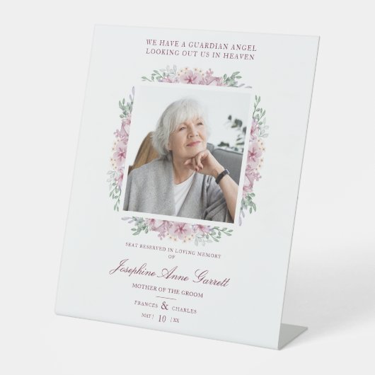 フォトメモブ結婚ランスの親愛ピンク 台座サイン (正面)