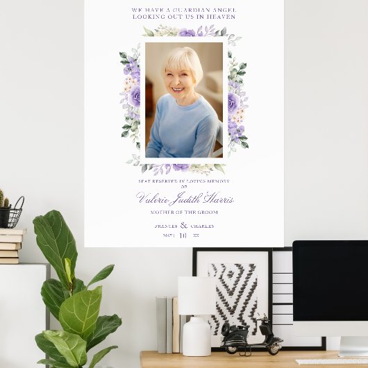 フォトメモブ結婚ランス親愛の紫色の影 ポスター (ホームオフィス)