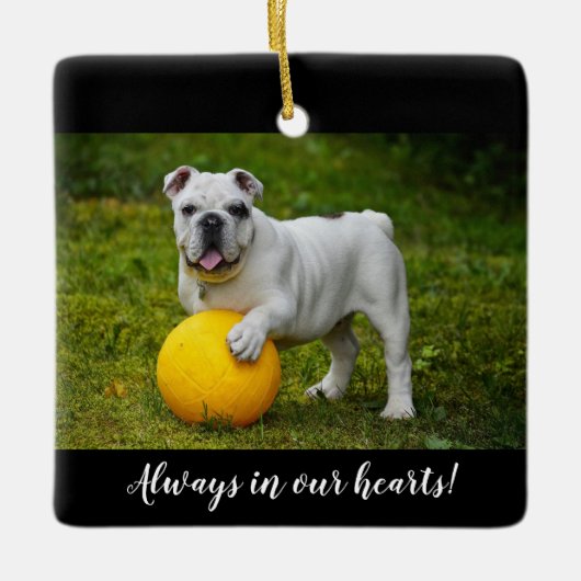 フォトメモリアルオーナメント - いつも心の中に セラミックオーナメント (正面)