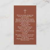 フォトメモリアルクリームベージュテラコッタ祈りの言葉カード 名刺 (裏面)