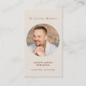 フォトメモリアルクリームベージュテラコッタ祈りの言葉カード 名刺 (正面)