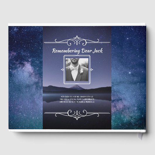 フォトメモリアルサービスの夜空を追加 ゲストブック (裏面)