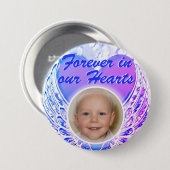 フォトメモリアルハートエンジェルウィングボタン 缶バッジ (正面&裏面)