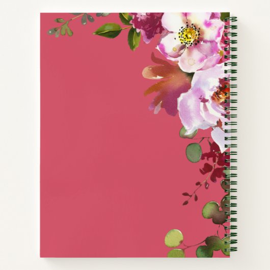 フォトメモリアルピンクフローラ葬式ゲストブック ノートブック (裏面)