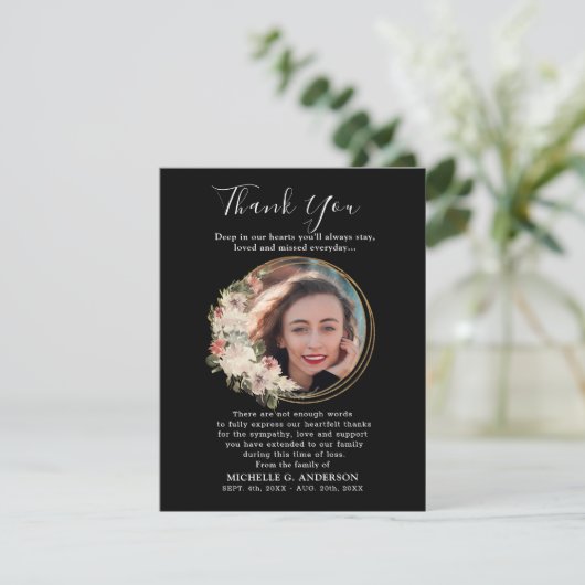 フォトメモリアルフローラゴールデンサンキューカード サンキューカード (スタンド正面)