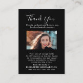フォトメモリアルフローラブラックサンキューカード エンクロージャーカード (正面)