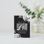 フォトメモリアルフローラ白黒サンキューカード エンクロージャーカード (スタンド正面)