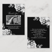 フォトメモリアルフローラ白黒サンキューカード エンクロージャーカード (正面/裏面)