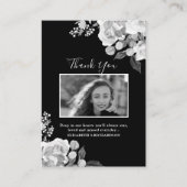 フォトメモリアルフローラ白黒サンキューカード エンクロージャーカード (正面)