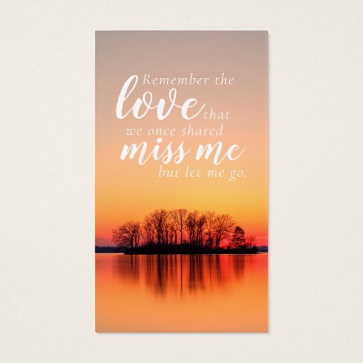 フォトメモリアル引用文サンセット祈りの言葉カード (裏面)