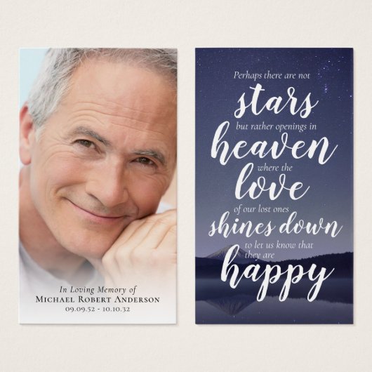 フォトメモリアル引用文祈りの言葉カード (正面&裏面)