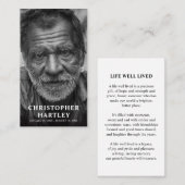 フォトメモリアル悔やみや弔慰祈りの言葉 コーリングカード (正面/裏面)