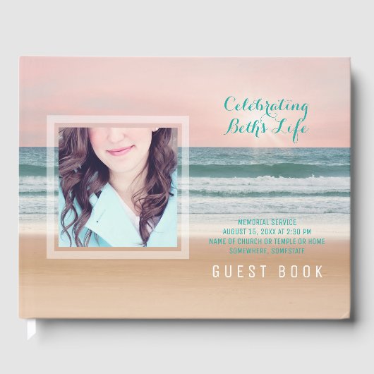 フォトメモリアル海の追加海ビーチターコイズ ゲストブック (正面)