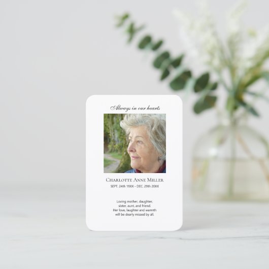 フォトメモリアル海祈りの言葉カード 名刺 (スタンド正面)