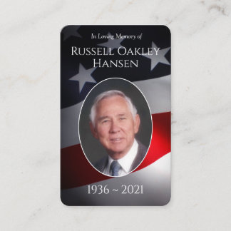 フォトメモリアル祈りの言葉カード |愛国的軍隊 名刺