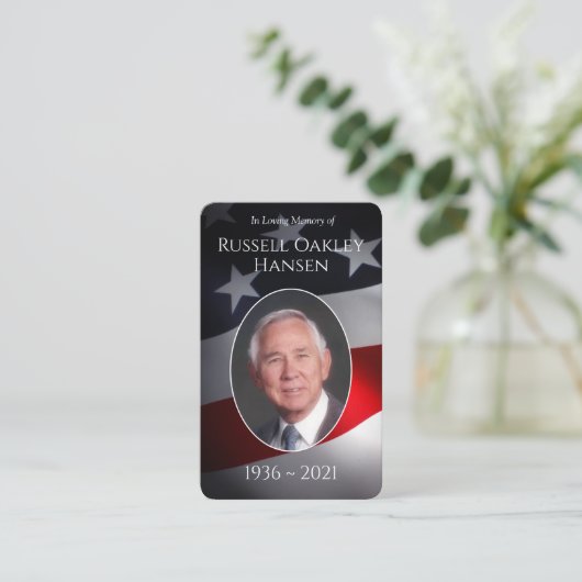 フォトメモリアル祈りの言葉カード |愛国的軍隊 名刺 (スタンド正面)