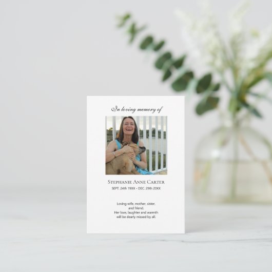 フォトメモリアル私はフリー祈りの言葉カード2 名刺 (スタンド正面)