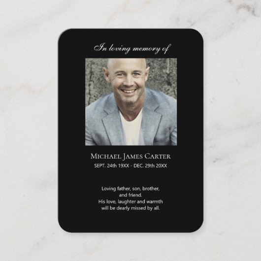 フォトメモリアル私はフリー祈りの言葉カード 名刺 (正面)