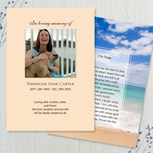 フォトメモリアル私はフリー祈りの言葉カード 名刺