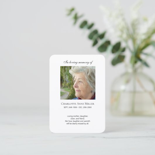 フォトメモリアル私はフリー祈りの言葉カード 名刺 (スタンド正面)