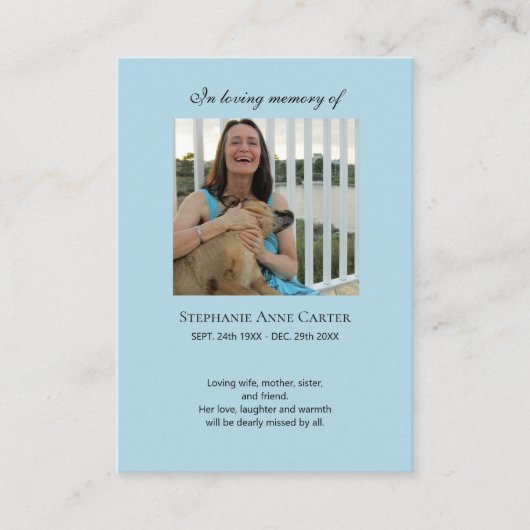 フォトメモリアル私はフリー祈りの言葉カード 名刺 (正面)