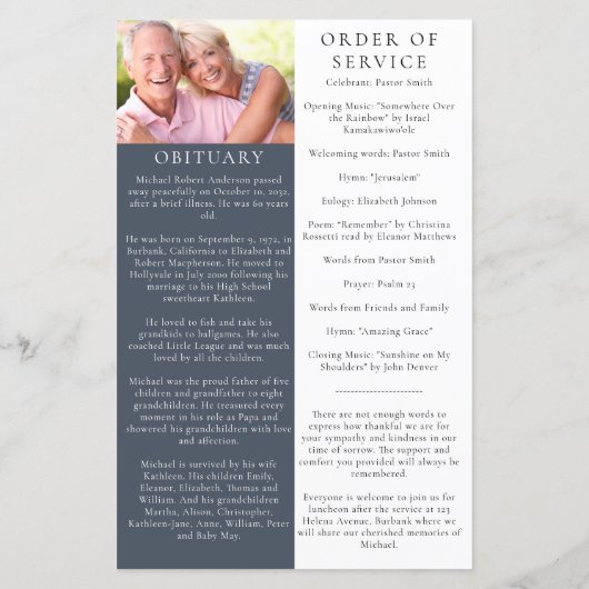 フォトメモリアル葬儀お祝いプログラム (裏面)