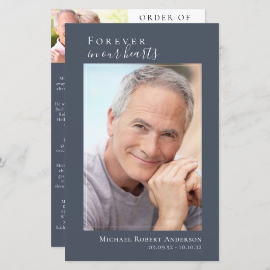 フォトメモリアル葬儀お祝いプログラム (正面/裏面)