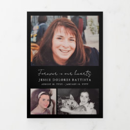 フォトメモリアル葬儀お祝いプログラム 三つ折りプログラム