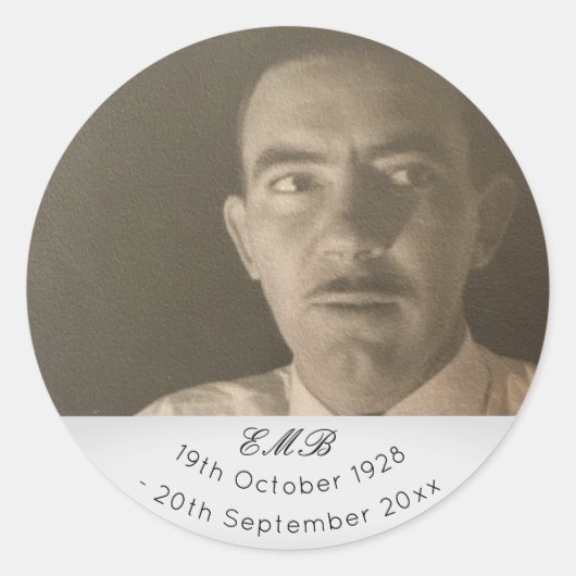 フォトメモリアル葬儀モノグラム ラウンドシール (正面)