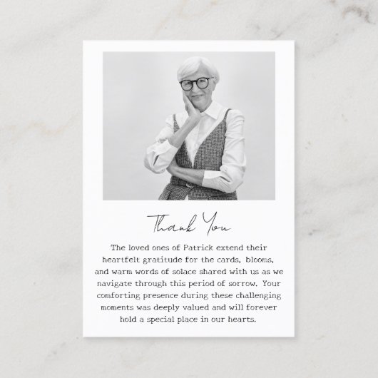 フォトメモリアル葬儀 – サンキューカード 名刺 (裏面)