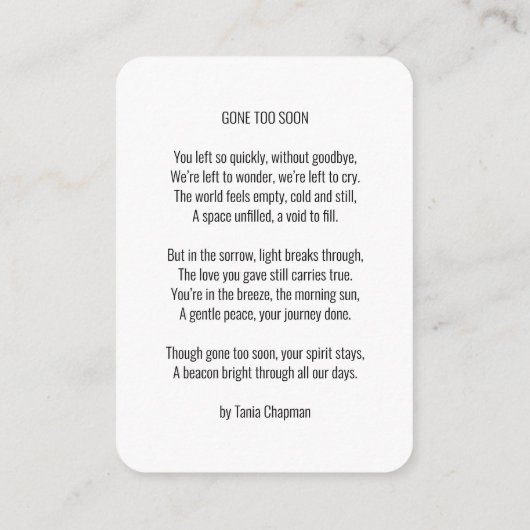 フォトメモリアル記念カードに光が当たる エンクロージャーカード (裏面)