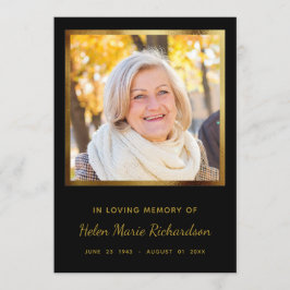 フォトメモリアル金ゴールド悔やみや弔慰ありがとう サンキューカード