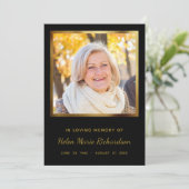 フォトメモリアル金ゴールド悔やみや弔慰ありがとう サンキューカード (スタンド正面)