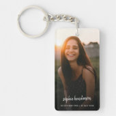 フォトメモリアル |愛情のあるメモリスクモダンリプト キーホルダー (正面)