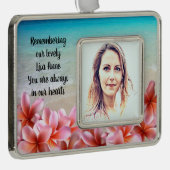 フォトメモリビーチプルメリアトロピカル シルバープレートフレームオーナメント (右)