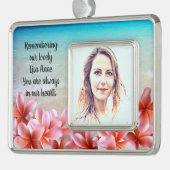フォトメモリビーチプルメリアトロピカル シルバープレートフレームオーナメント (左)
