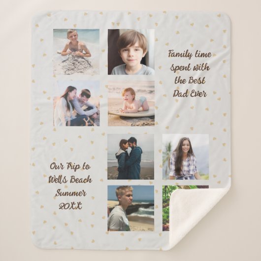 フォトメモリーズ最高のパパカーキハート シェルパブランケット (正面)