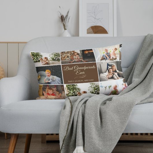 フォトメモリーズ最高のーブラウン祖父母 ランバークッション