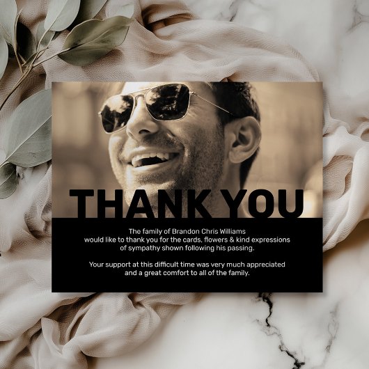 フォトメモリ葬儀ありがとう サンキューカード