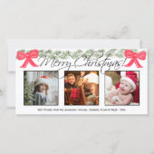 フォトメリークリスマスウォーターカラーガーランド&ボウズ シーズンカード (正面)