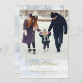 フォトメリークリスマスエレガント冬の霜 シーズンカード (正面/裏面)