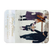 フォトメリークリスマスエレガント冬の霜 マグネット (横)