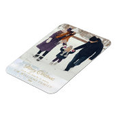 フォトメリークリスマスエレガント冬の霜 マグネット (左側)