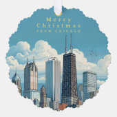 フォトメリークリスマスシカゴオーナメントカードの追加 オーナメントカード (正面)