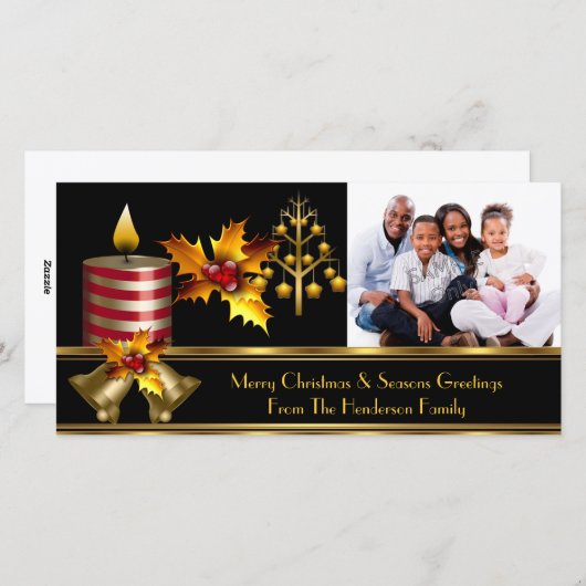 フォトメリークリスマスシーズングリーティングファミリー3 シーズンカード